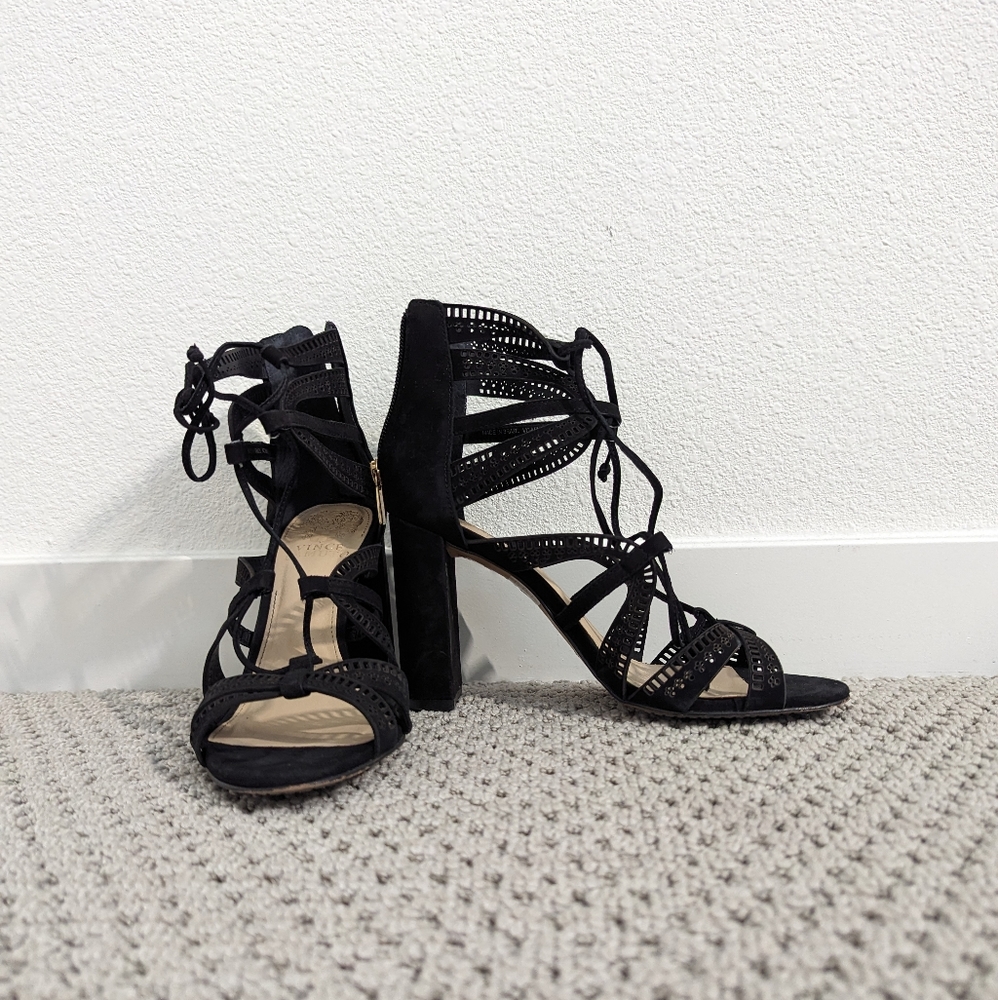 Vince Camuto Laced Black Pumps